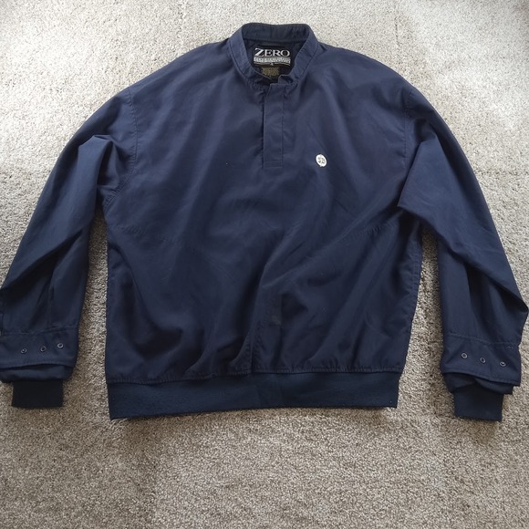 Zero Restriction Jacket‎ Mens Large Navy Blue Performance Nylon Golf Pullover * - Picture 1 of 9